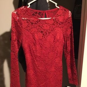 Red lace dress